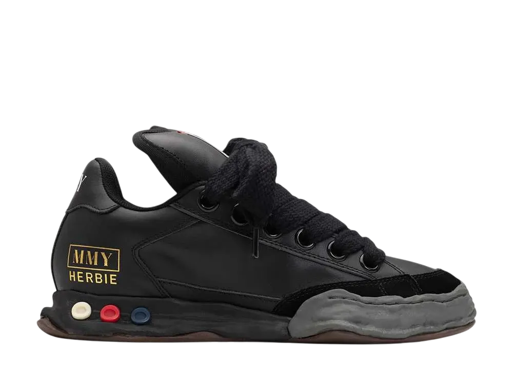 メゾンミハラヤスヒロ ハービー パファー OG ソール レザー ロートップ スニーカー "ブラック/ブラック" (A12FW712)