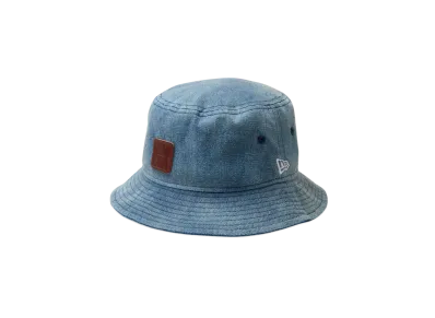 NEW ERA Bucket 01 Denim Leather Patch "Washed Denim"