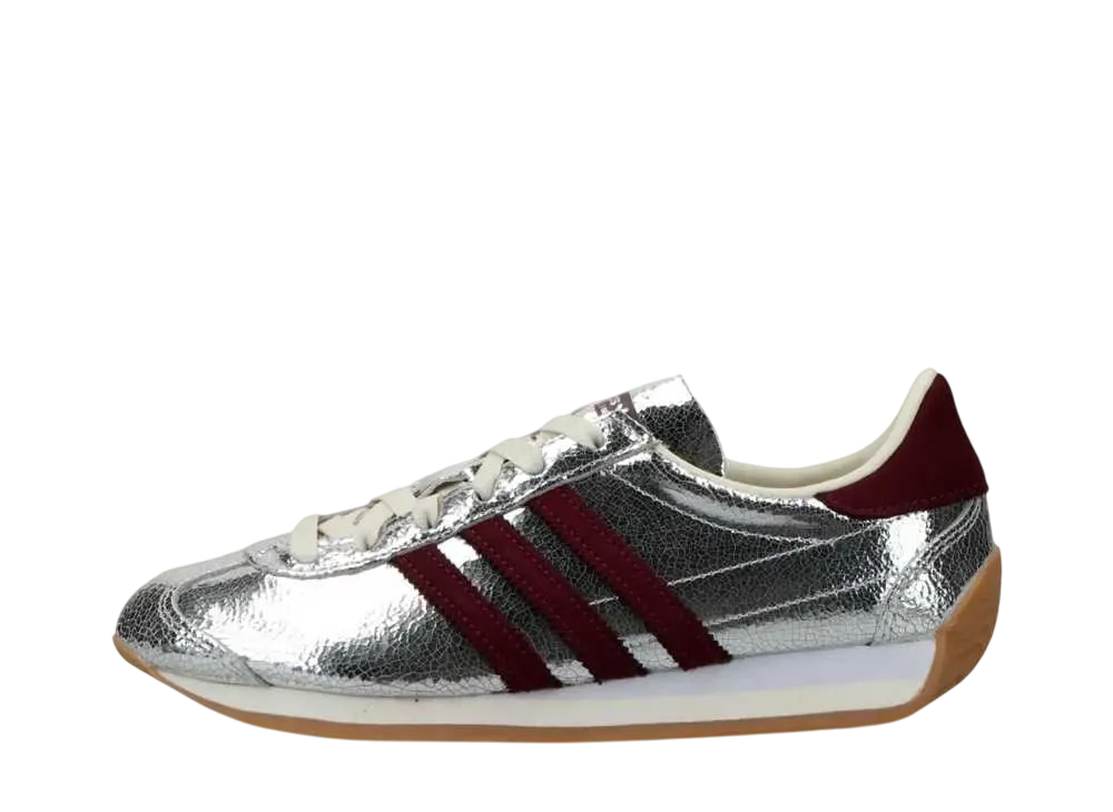 adidas Women's Country OG "Silver Metallic/Maroon/Off White"