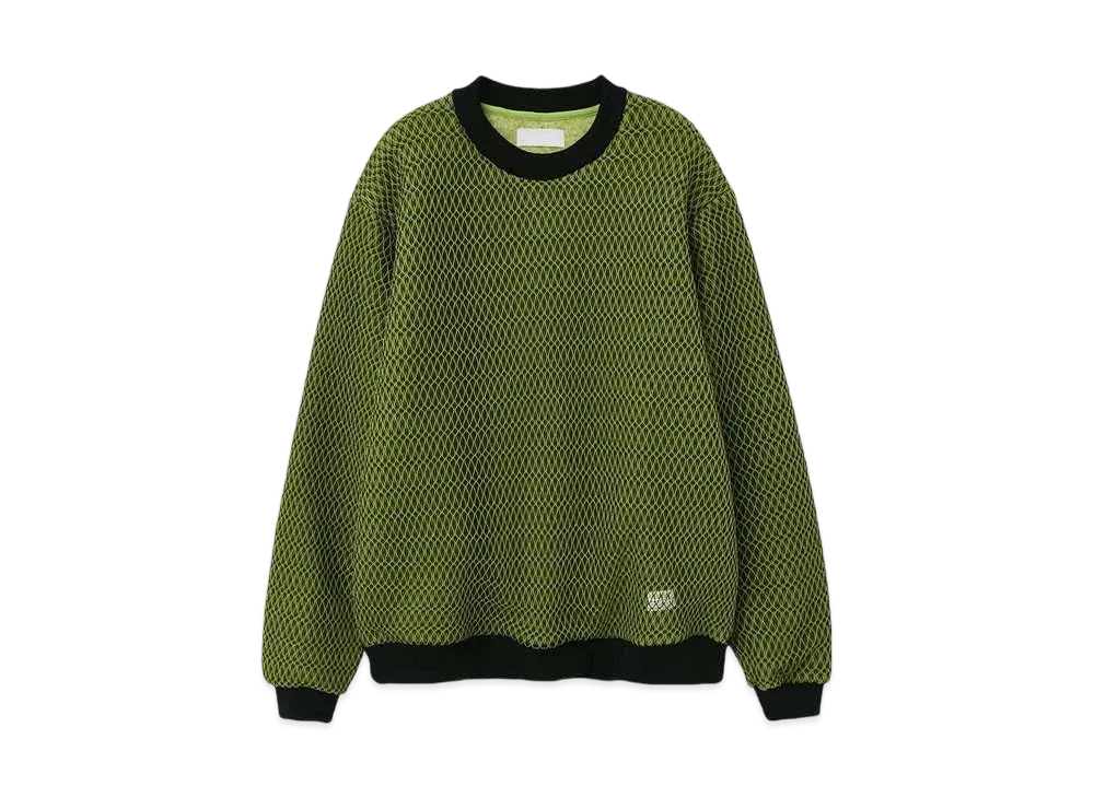 MAGIC STICK Predator Mesh Crew Sweat "GREEN x BLACK"
