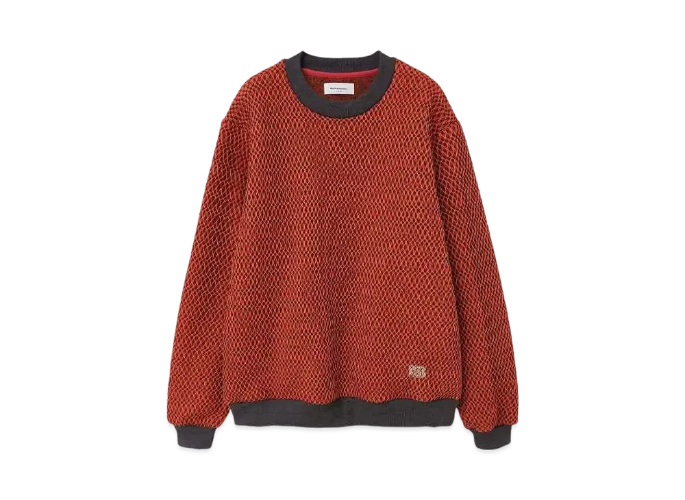 MAGIC STICK Predator Mesh Crew Sweat "ORANGE x NAVY"