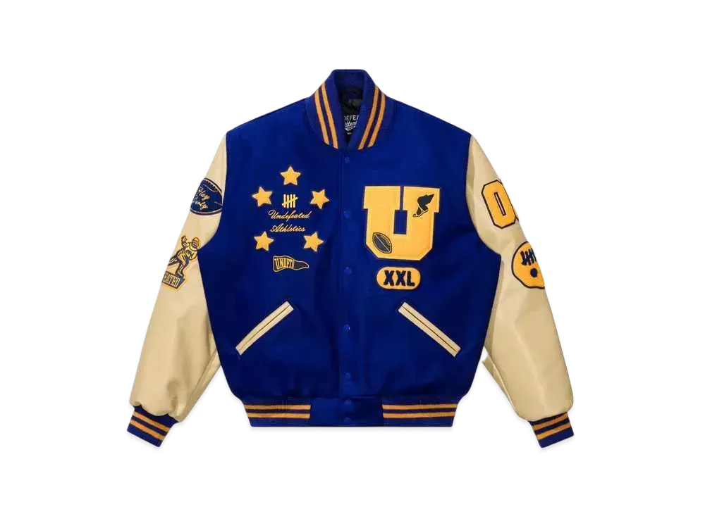 UNDEFEATED x SETTLEMIER'S Varsity Jacket "Blue"