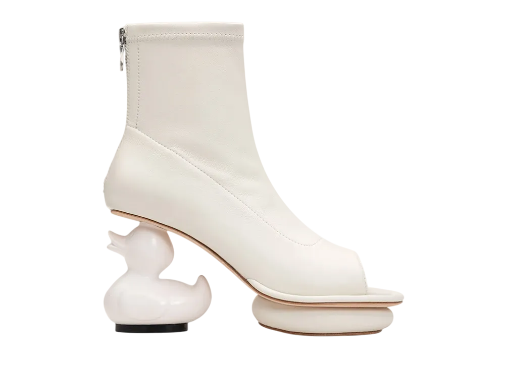 メゾンミハラヤスヒロ ウィメンズ ダック ヒール ブーツ "ホワイト" (B12FW709)