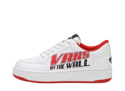 Vans Women's Canora Logo Plat "White/Red" (V2940 LOGO PLT)