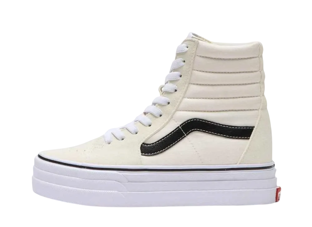 バンズ ウィメンズ スケートハイ 3ソール "ホワイト/ブラック" (V38CF HIHI3SOLE)