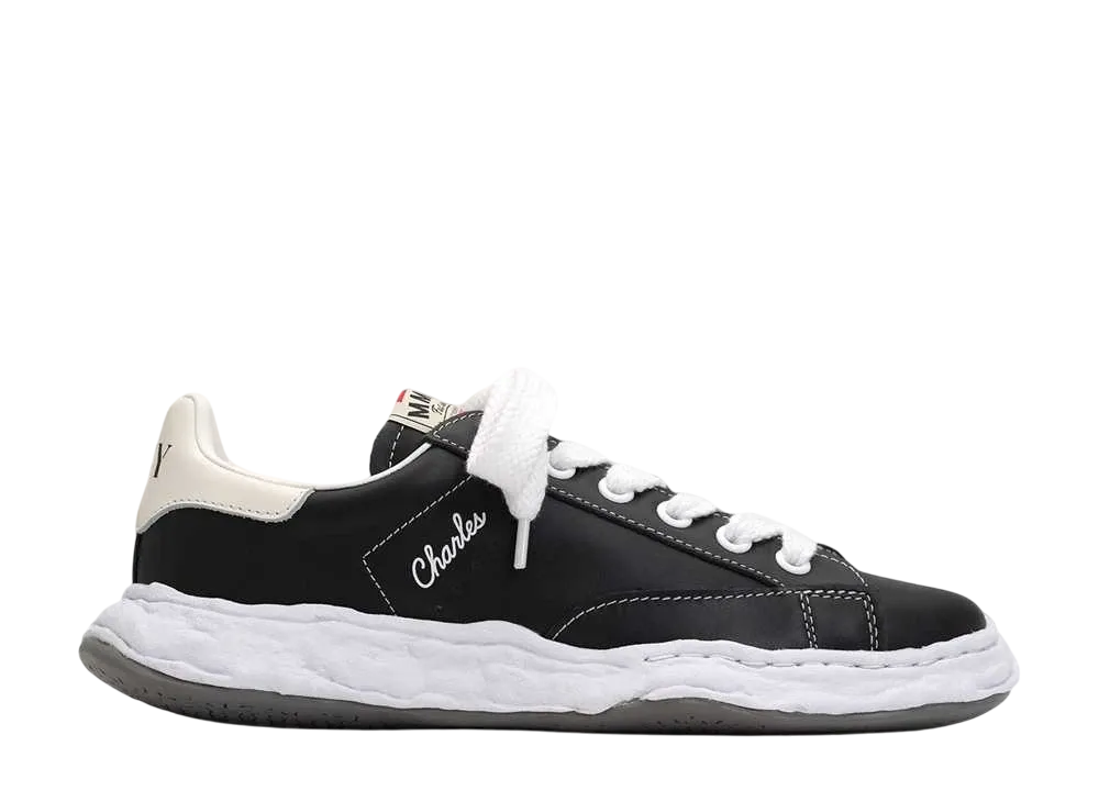 メゾンミハラヤスヒロ チャールズ OG ソール レザー ロートップ スニーカー "ブラック" (A12FW701)