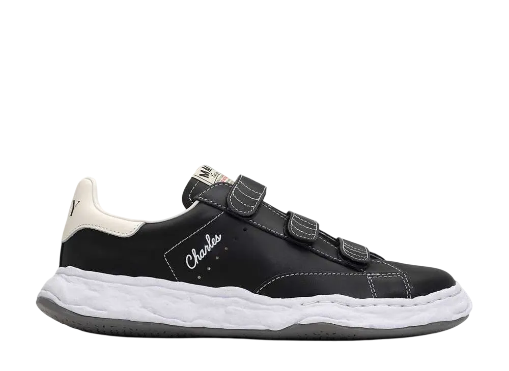 メゾンミハラヤスヒロ チャールズ OG ソール レザー ロートップ ベルクロ スニーカー "ブラック" (A12FW702)