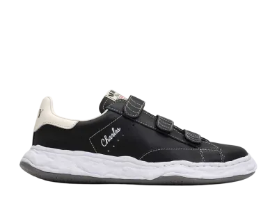 Maison MIHARA YASUHIRO CHARLES OG Sole Leather Low-top Verclo Sneaker "Black"
