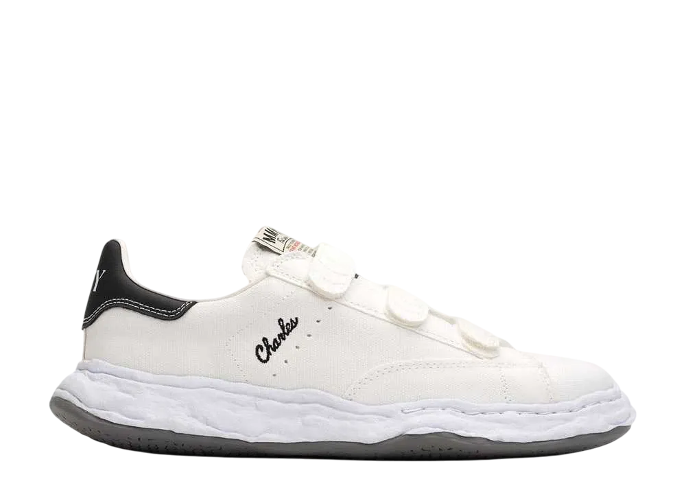 メゾンミハラヤスヒロ チャールズ OG ソール キャンバス ロートップ ベルクロ スニーカー "ホワイト" (A12FW704)