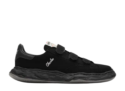 Maison MIHARA YASUHIRO CHARLES OG Sole Canvas Low-top Verclo Sneaker "Black/Black"