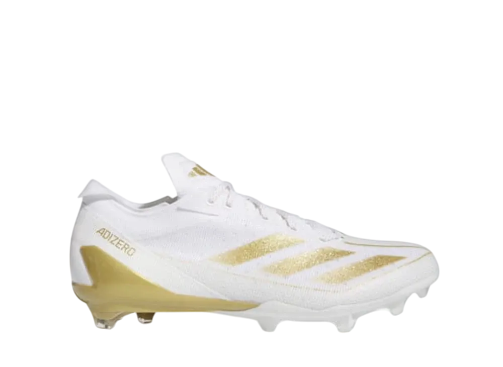 adidas Adizero Electric Football Cleats "Cloud White/Gold Metallic"