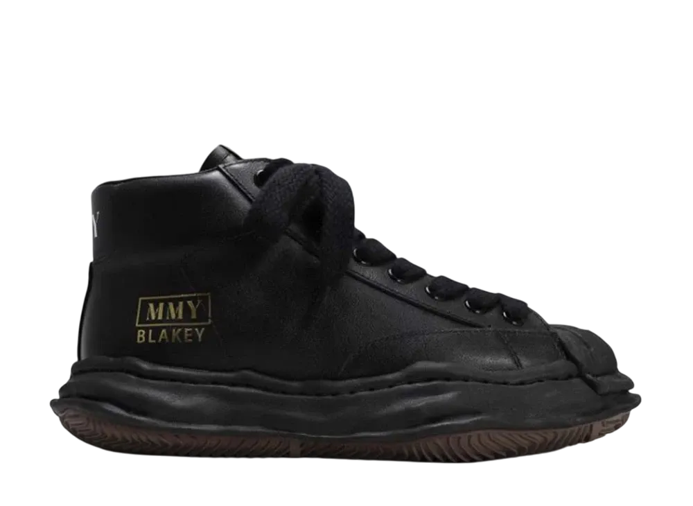 メゾンミハラヤスヒロ ブレイキー OG ソール レザー ハイトップ スニーカー "ブラック/ブラック" (A06FW701)