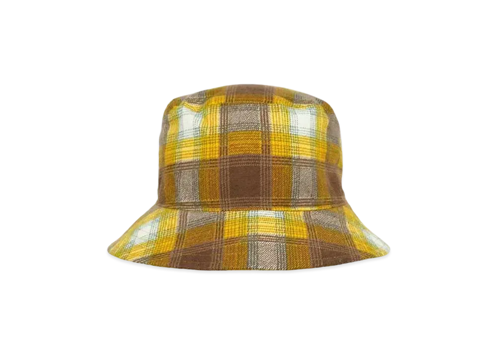 MASSES BUCKET HAT PLAID "MUSTARD"