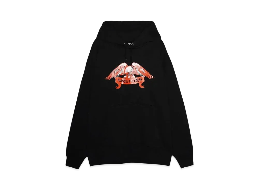 MASSES SWEAT HOODED FREEDOM WASH "BLACK"