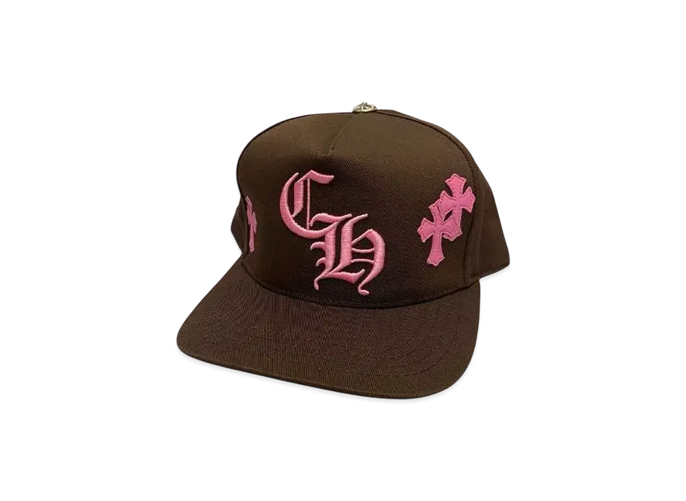 Chrome Hearts CH Hat Cross Patch Baseball Cap "Brown/Pink"
