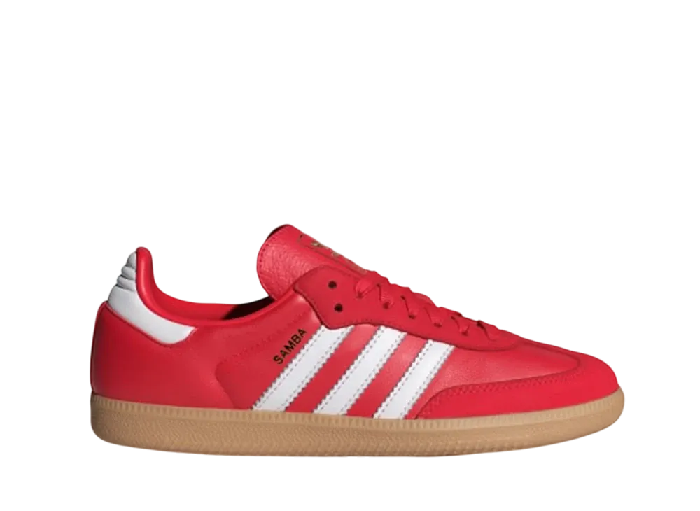 adidas Women's Samba OG "Better Scarlet/Cloud White/Gold Metallic"