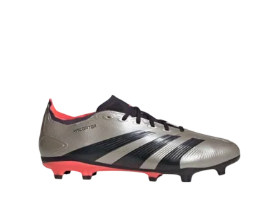 adidas Predator League Firm Ground Cleats "Platinum Metallic/Aurora Black/Turbo"