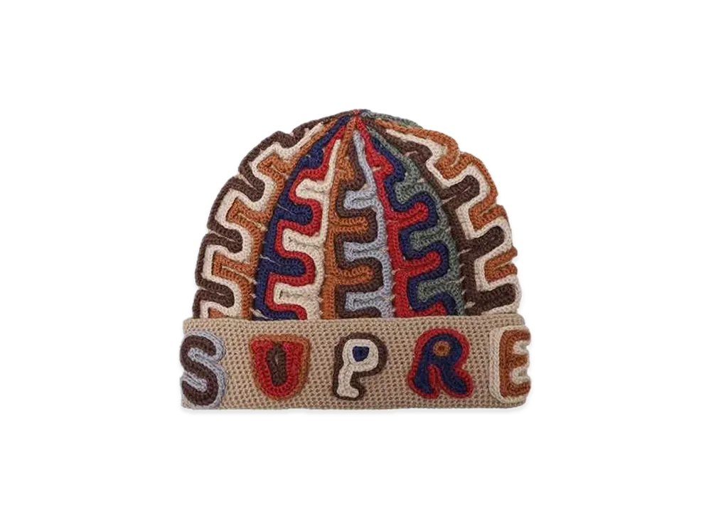 Supreme Yarn Applique Beanie "Khaki"