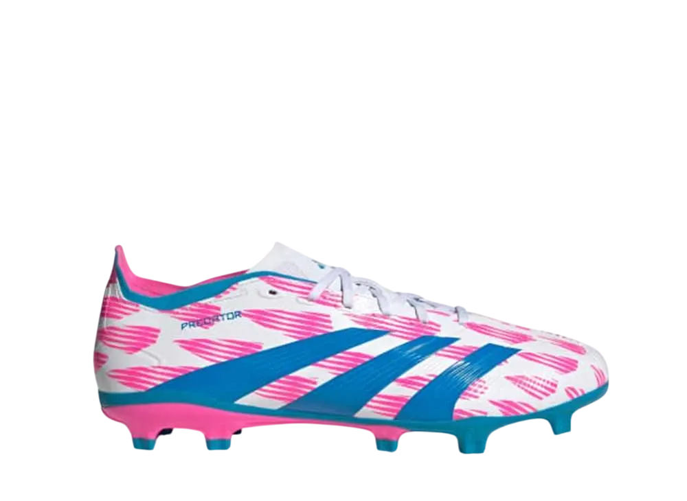 adidas Predator League Firm Ground Cleats "Cloud White/Solar Blue/Solar Pink"