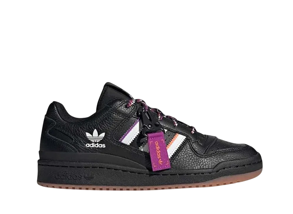 アディダスオリジナルス フォーラム ロー CL "コアブラック/セミソーラーオレンジ/ショックパープル"