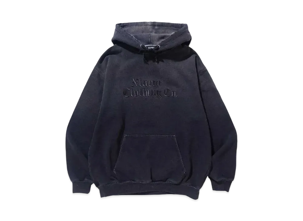XLARGE OLD ENGLISH BLEACHED SWEAT HOODIE "BLACK"
