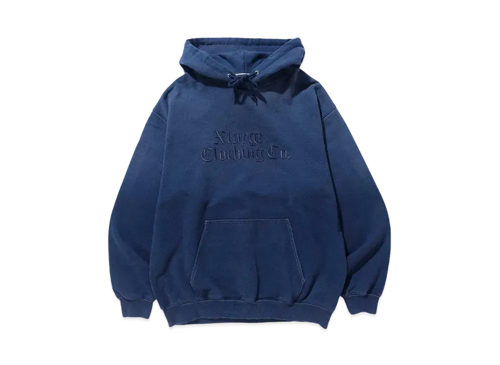 XLARGE OLD ENGLISH BLEACHED SWEAT HOODIE "NAVY"
