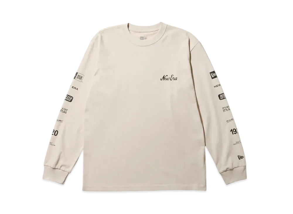 NEW ERA Long Sleeve Performance T-shirt Archive Logo Regular Fit "Stone"