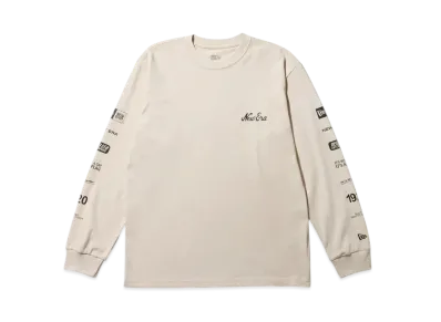 NEW ERA Long Sleeve Performance T-shirt Archive Logo Regular Fit "Stone"