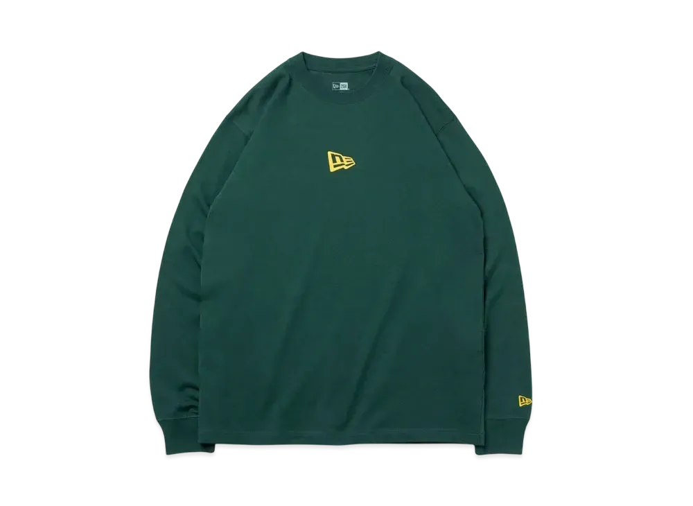 NEW ERA Long Sleeve Cotton T-shirt Flag Logo Mini Regular Fit "Dark Green"
