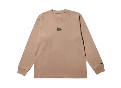 NEW ERA Long Sleeve Cotton T-shirt Flag Logo Mini Regular Fit "Milk Tea"