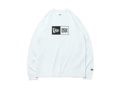 NEW ERA Long Sleeve Cotton T-shirt Box Logo Regular Fit "White"