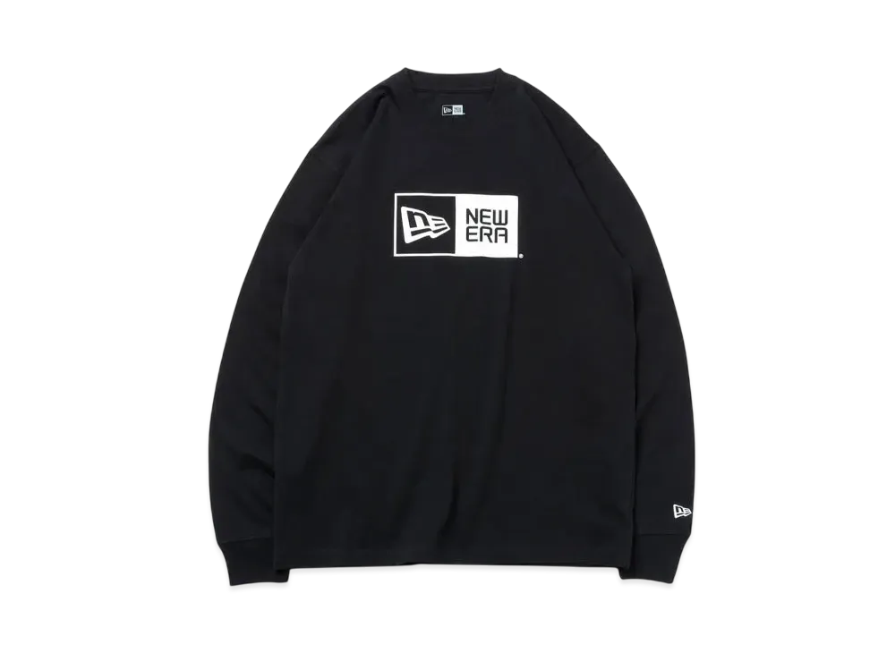 NEW ERA Long Sleeve Cotton T-shirt Box Logo Regular Fit "Black"