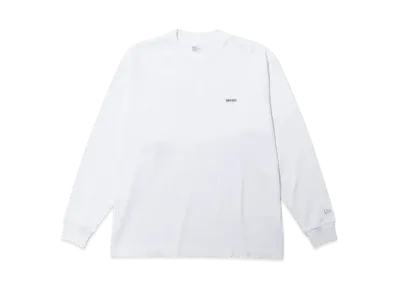 NEW ERA Long Sleeve Oversized Performance T-shirt Flag & Wordmark "White"