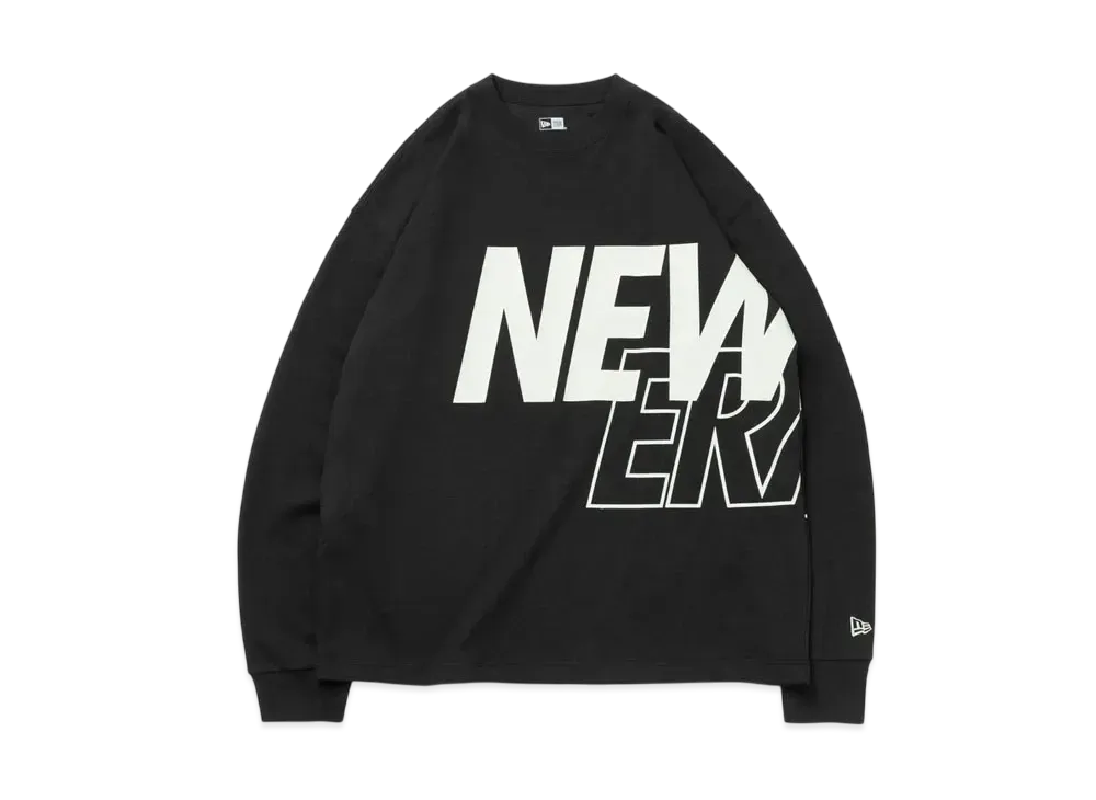 NEW ERA Long Sleeve Oversized Performance T-shirt Front & Back Logo "Black"