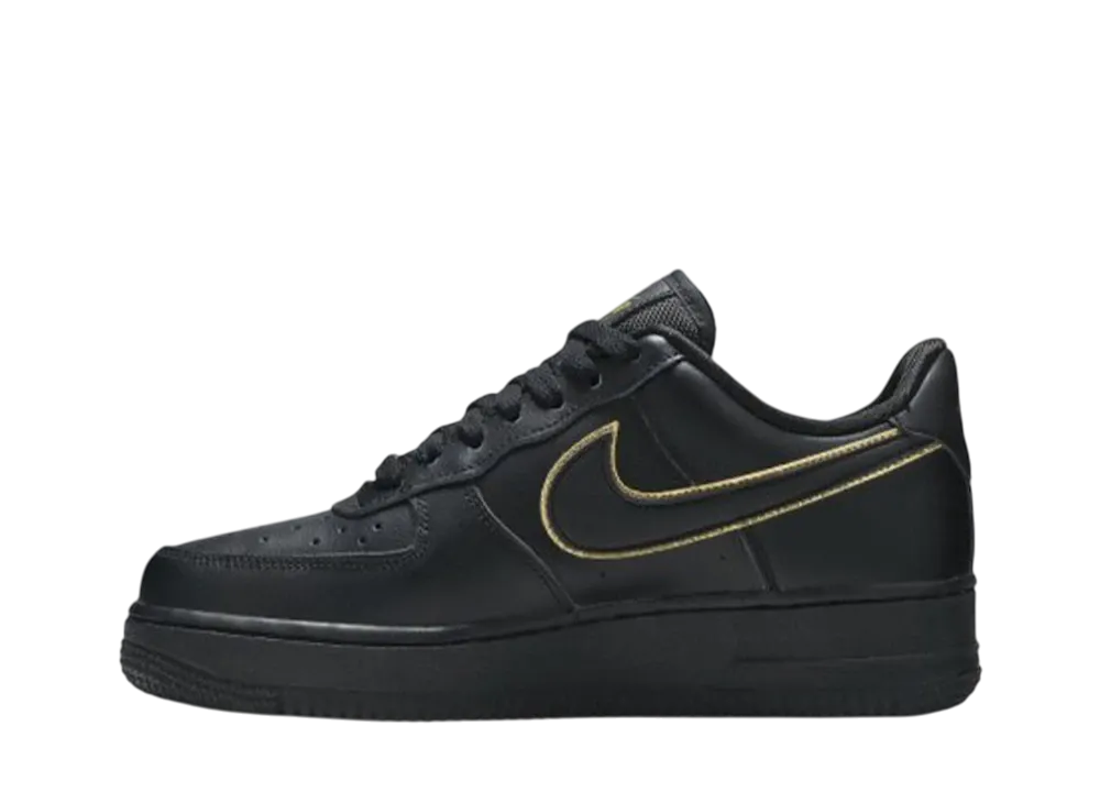 ナイキ ウィメンズ エアフォース1 ロー "ブラックゴールドスウッシュ"