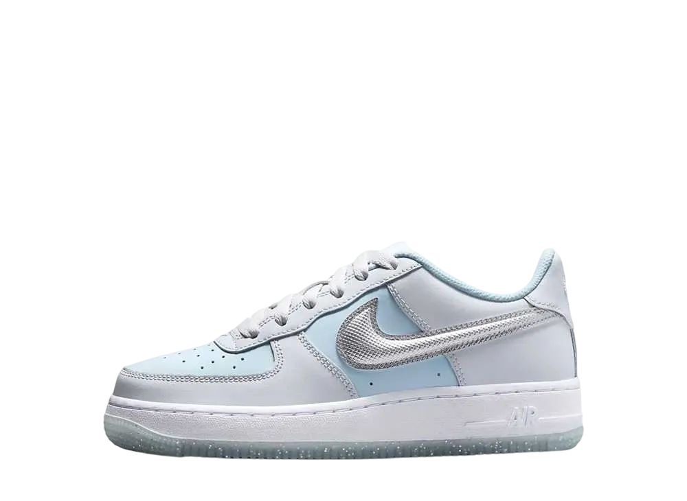 ナイキ GS エアフォース1 "ピュアプラチナ/グレイシャーブルー/メタリックシルバー"