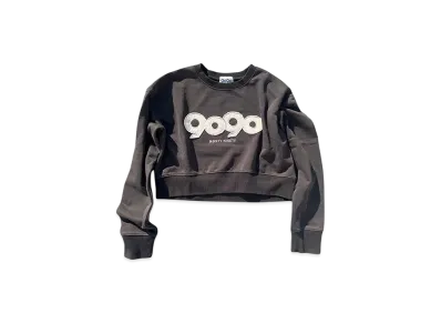 9090 9090 OG Logo Patched Crewneck Sweat (Cropped) "BLACK"
