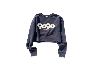 9090 9090 OG Logo Patched Crewneck Sweat (Cropped) "NAVY"