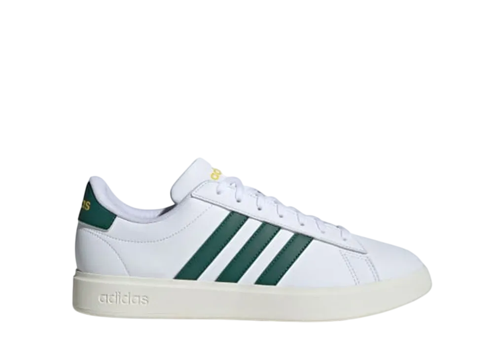 アディダス グランドコート "クラウドホワイト/カレッジグリーン/ユーティリティイエロー"