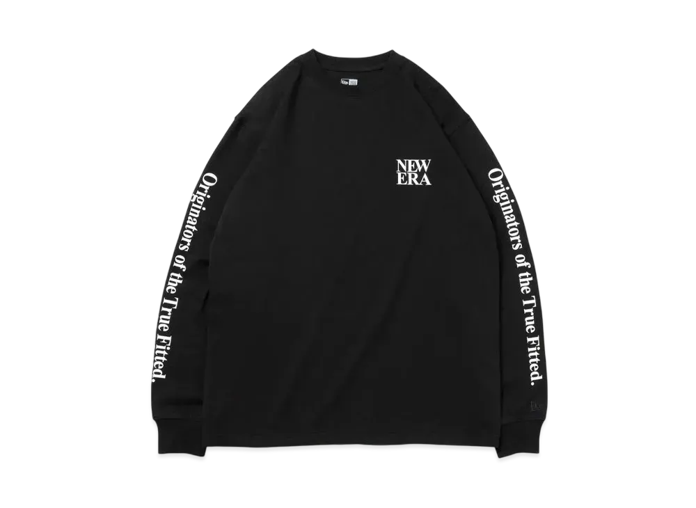 NEW ERA Long Sleeve Cotton T-shirt Originators of the True Fitted Regular Fit "Black"