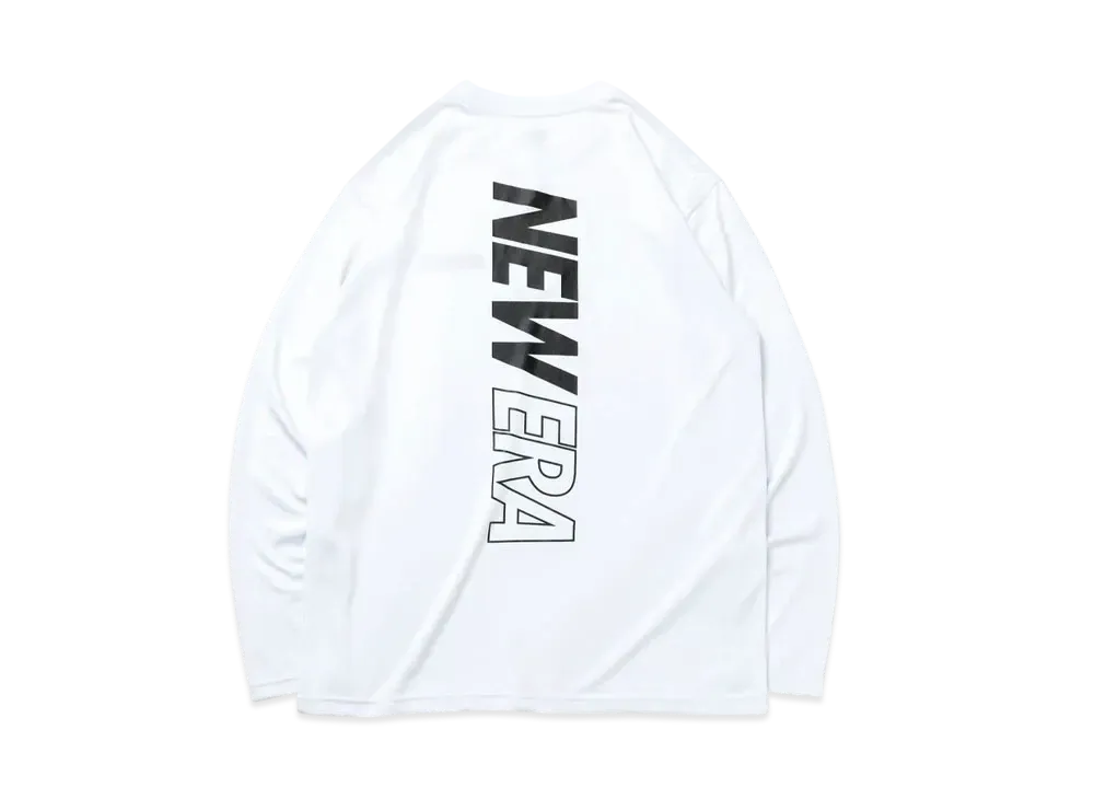 NEW ERA Performance Apparel Long Sleeve Tech T-shirt Rear Vertical Logo "White/Black"