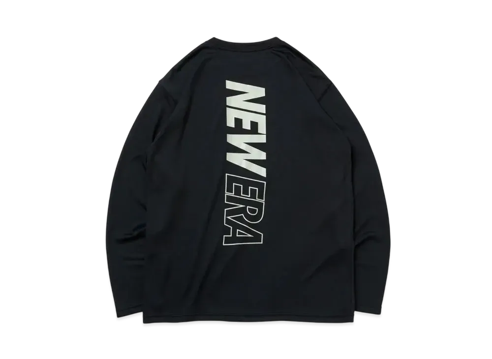NEW ERA Performance Apparel Long Sleeve Tech T-shirt Rear Vertical Logo "Black"