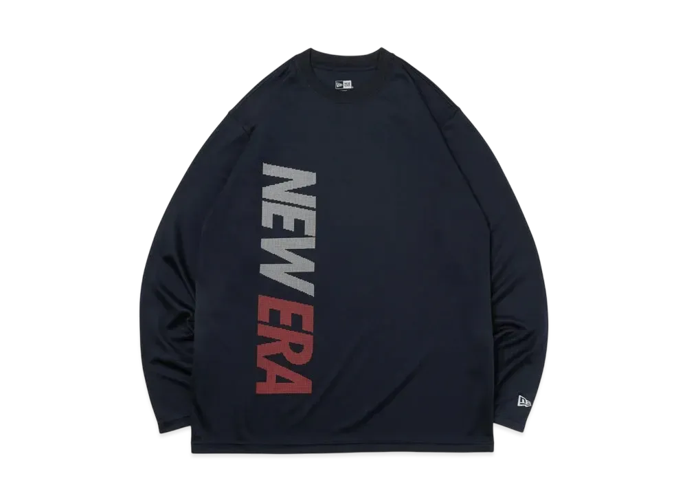 NEW ERA Performance Apparel Long Sleeve Tech T-shirt Vertical Dot Logo "Navy"