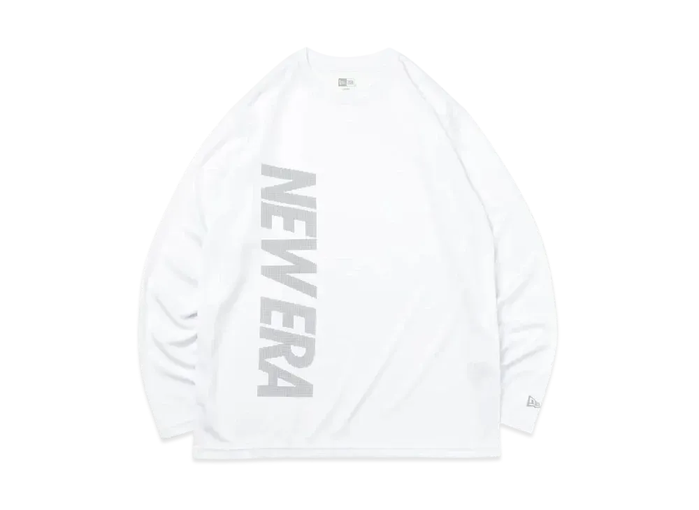 NEW ERA Performance Apparel Long Sleeve Tech T-shirt Vertical Dot Logo "White"