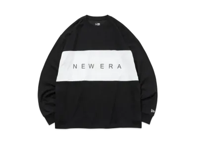 NEW ERA Performance Apparel Long Sleeve Oversized Performance T-Shirt Panel Logo "Black/White"