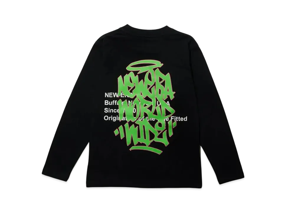 NEW ERA Youth Long Sleeve Cotton T-shirt Graffiti "Black"