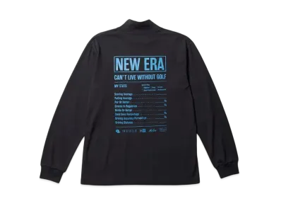 NEW ERA Golf High Collar Long Sleeve Performance T-Shirt Stats "Black"