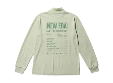 NEW ERA Golf High Collar Long Sleeve Performance T-Shirt Stats "Olive"