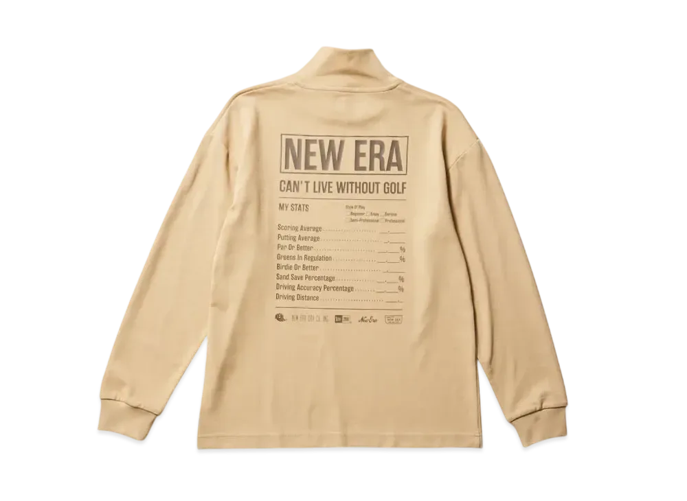 NEW ERA Golf Women's High Collar Long Sleeve Performance T-Shirt Stats "Khaki"