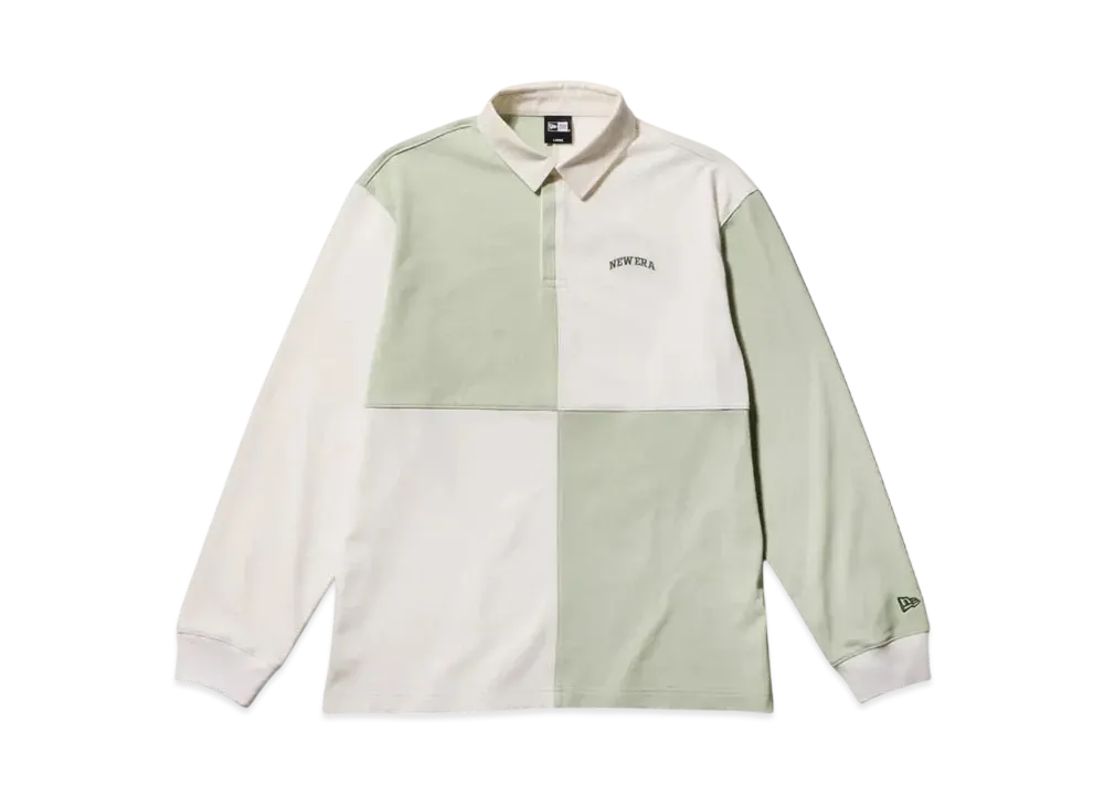 NEW ERA Golf Long Sleeve Rugby Shirt Heavyweight Block "Off White/Pistachio"